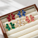 Pendientes de Botón Flor de Esmalte